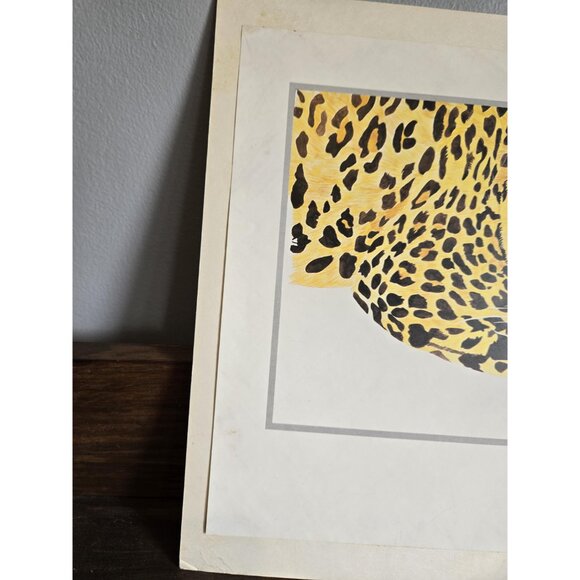 Four Graeme Sims Big Cats Vintage Prints Cheetah Ocelot Siberian Tiger Leopard - Picture 7 of 8